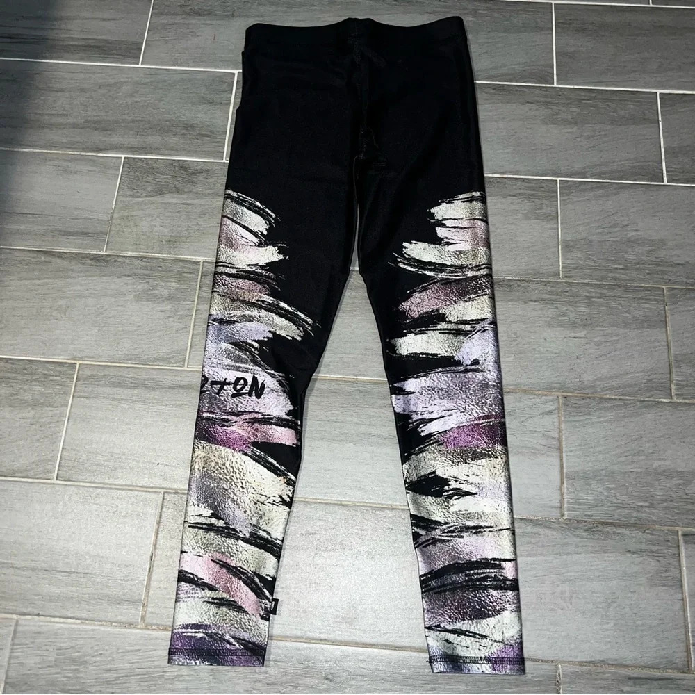 Terez x Peloton Black Colorful Spell Out Athletic Leggings, Women’s Size Small - Picture 5 of 8